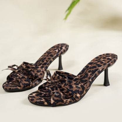 Stiletto Leopard Bow Fashion High Heel