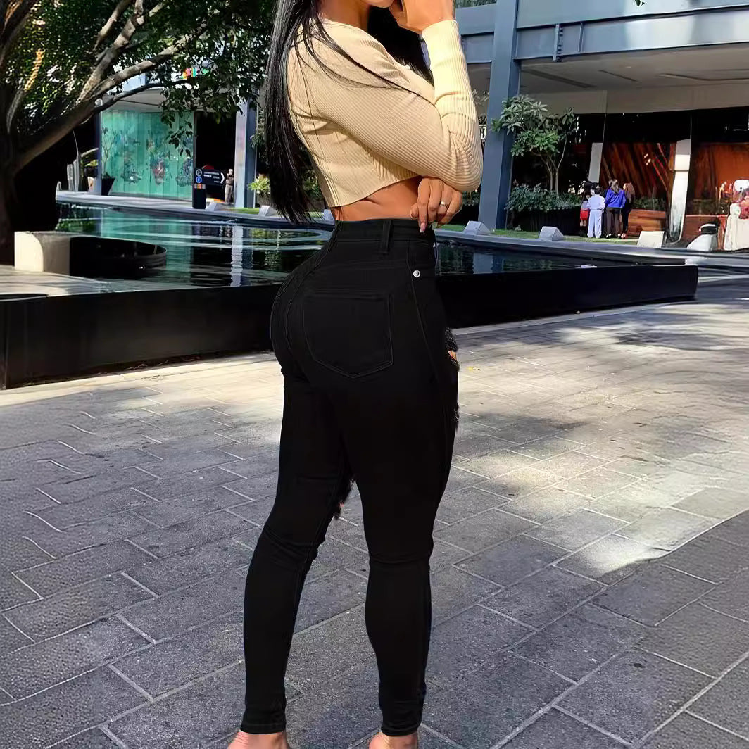 New Ripped Black Jeans For Women