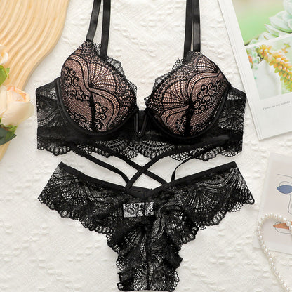 Lingerie Set, Sexy Lace Trim Lingerie Set