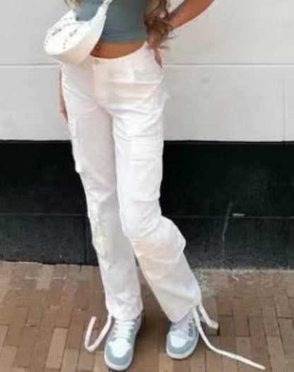 Trendy Workwear Denim Casual Pants For Women