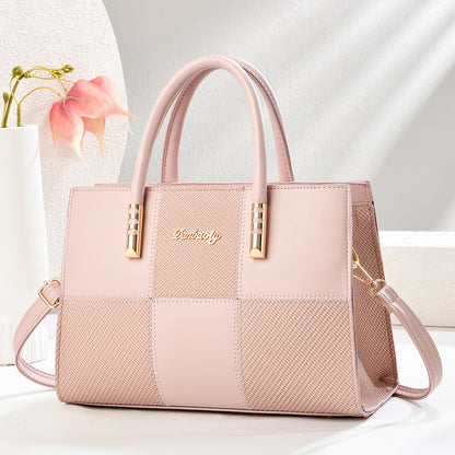 Stylish Tote Bag With A Bold Colour-block Patchwork Design