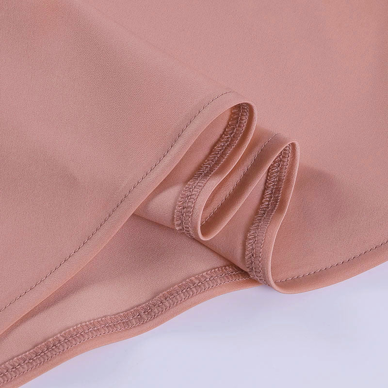 Satin Dress V Neck Backless Mini Sleeveless