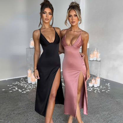 Strap Dress with Split Design 
