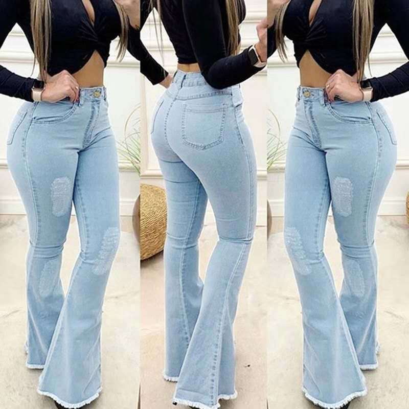 Women Fashion Elastic Ladies Jeans Pants