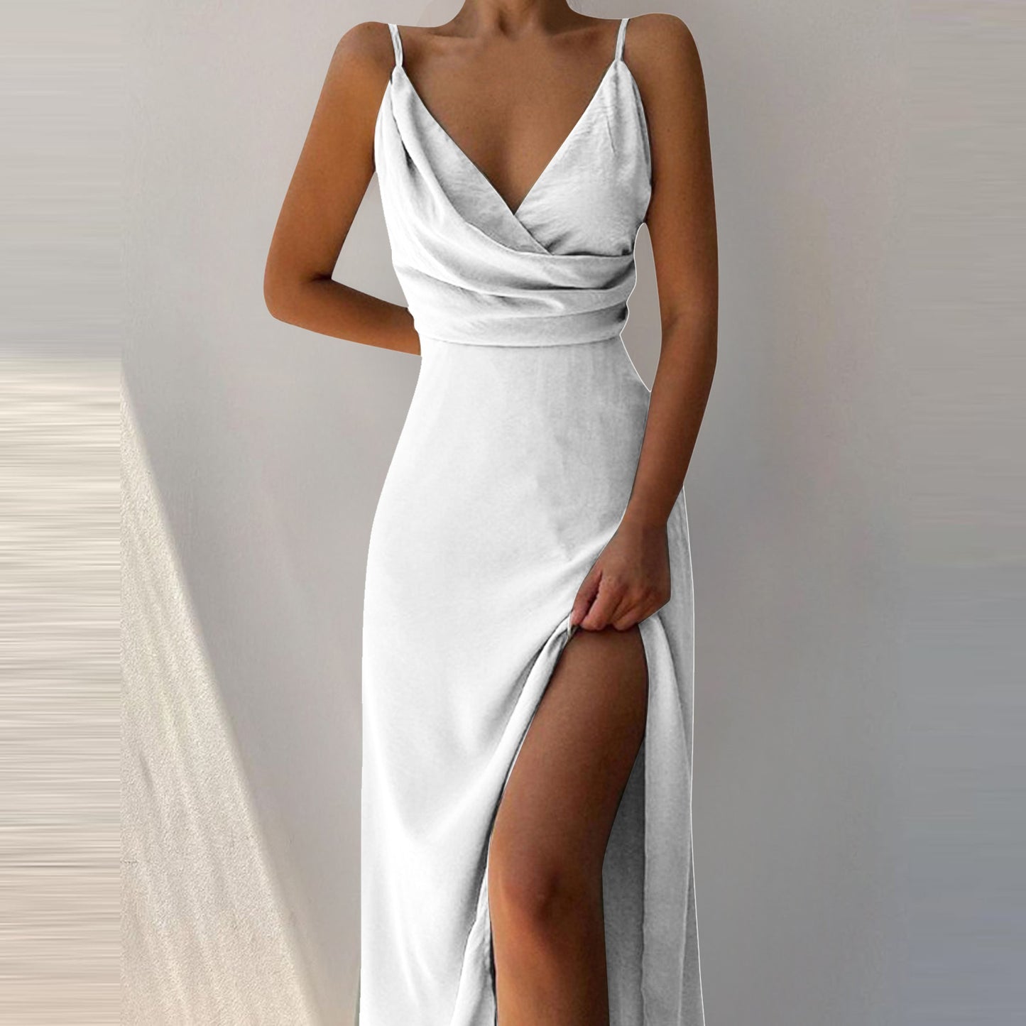 V-Neck Slit Sling Dress Summer 