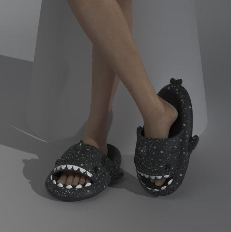 Shark Slippers With Starry Night Light Design