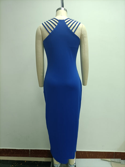 Rhinestone Split Sheath Dress