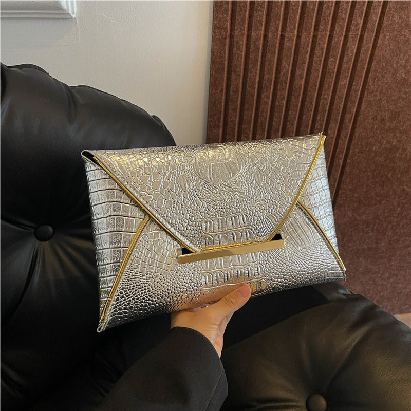 Versatile Trendy Crocodile-pattern Envelope Bag