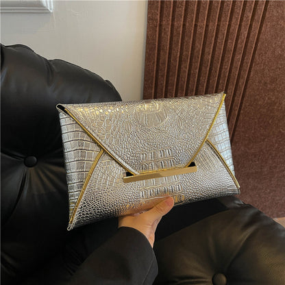 Versatile Trendy Crocodile-pattern Envelope Bag